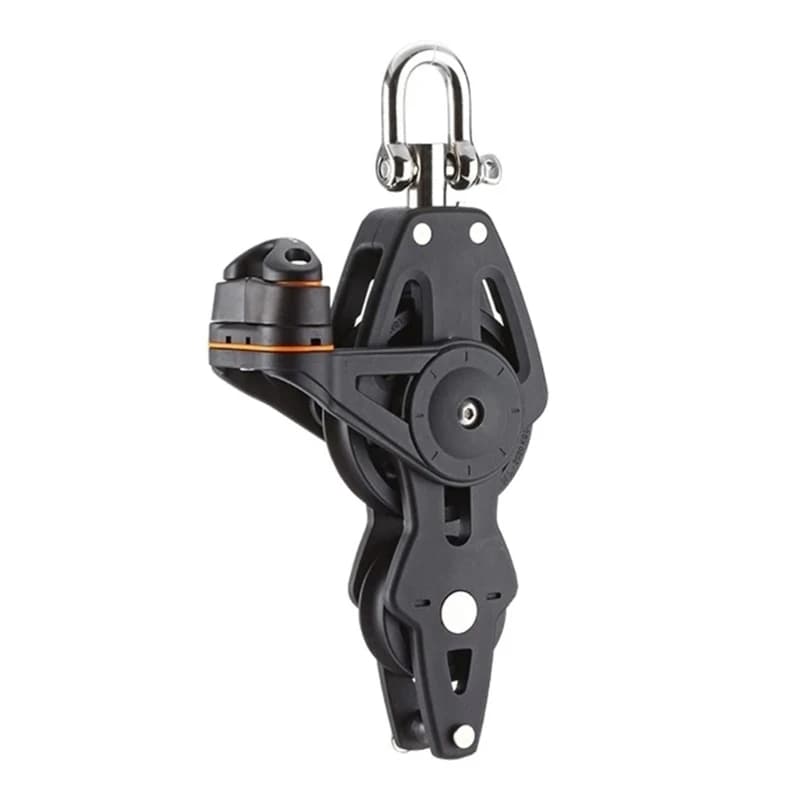 Line Guide Pulley for Small Boat Rigging, BP3522F 35 mm Marine Pulley Block with Upper Loop Mount, Rope Control Hardware for 8