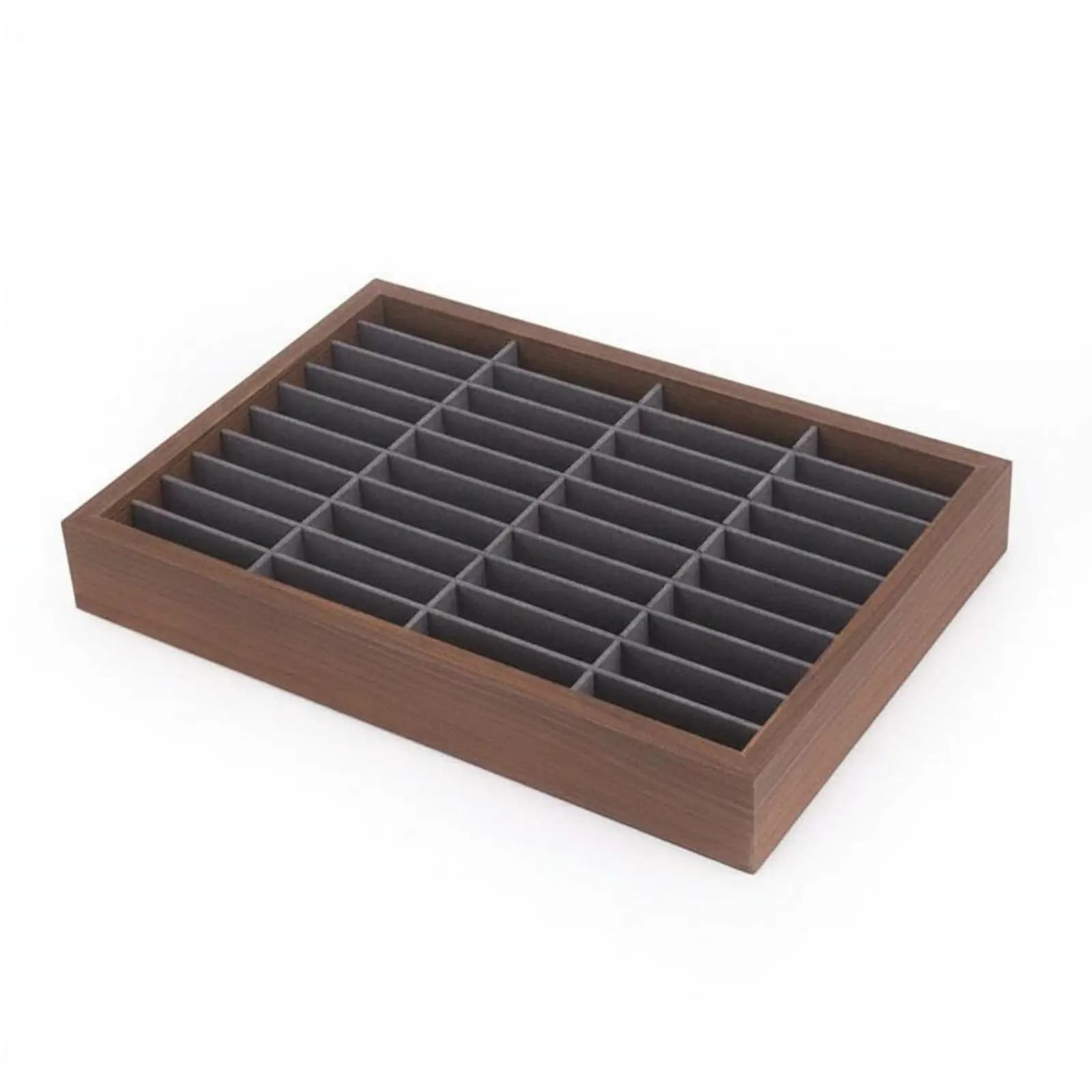 Bracelet Organizer Tray Wood Grain Jewelry Holder Storage Box with 40 Slots for Retail or Home Accessories