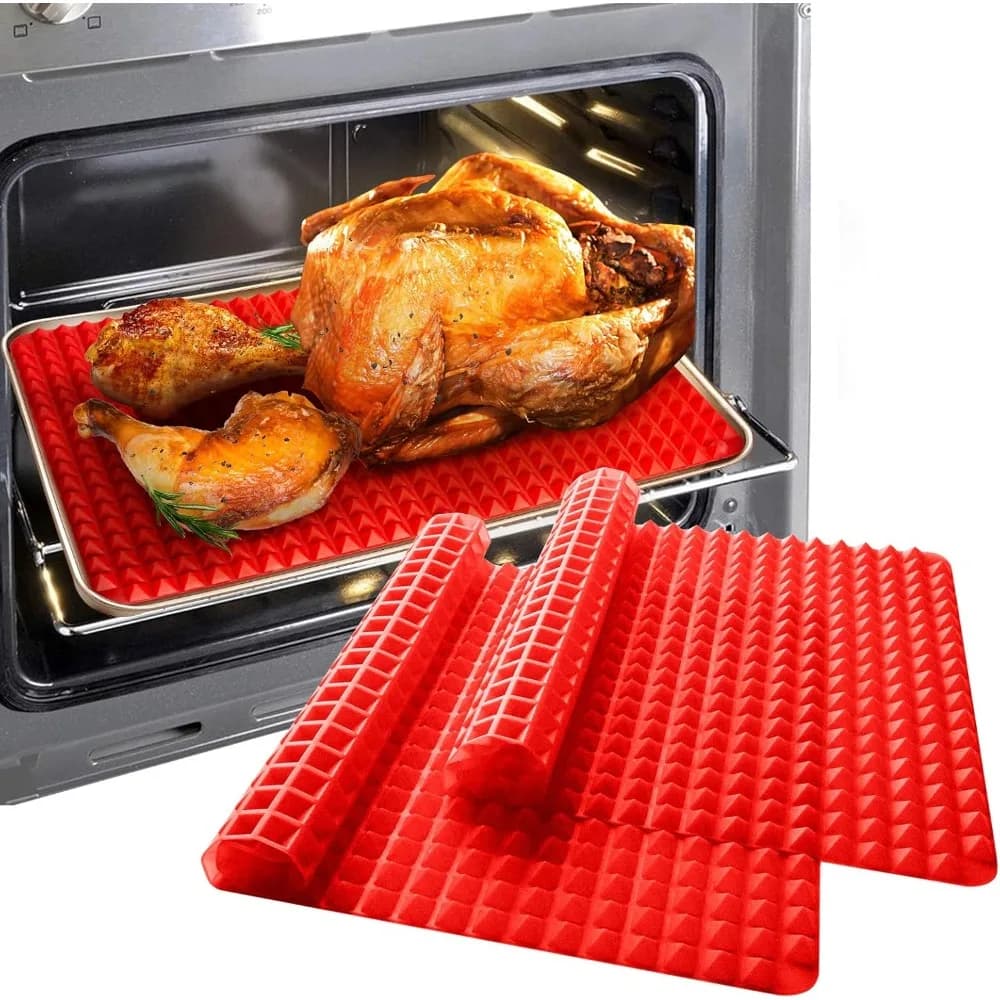 Silicone Baking Dishes NonStick Baking Tray Mat Multi Purpose BBQ Pizza Pad Suitable for Oven Cooking Pots Grill Barbecue