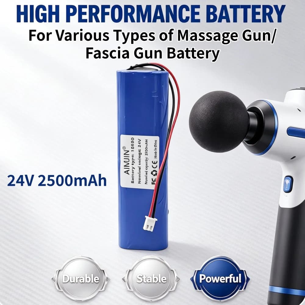 24V 2500mAh Rechargeable Battery For Massage Gun Fascia Replacement Power Source for Theragun Recovery