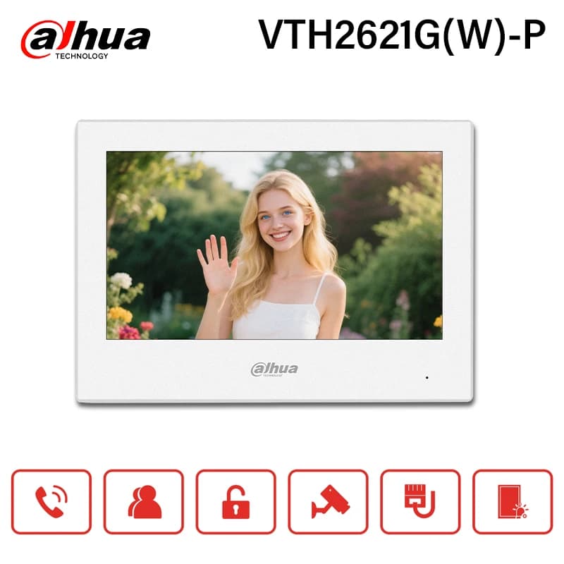 Dahua Indooor Monitor PoE 7" Video Intercom Screen VTH2621GW-P Door station & IP Camera Monitor Full Digital MultiLang H.265