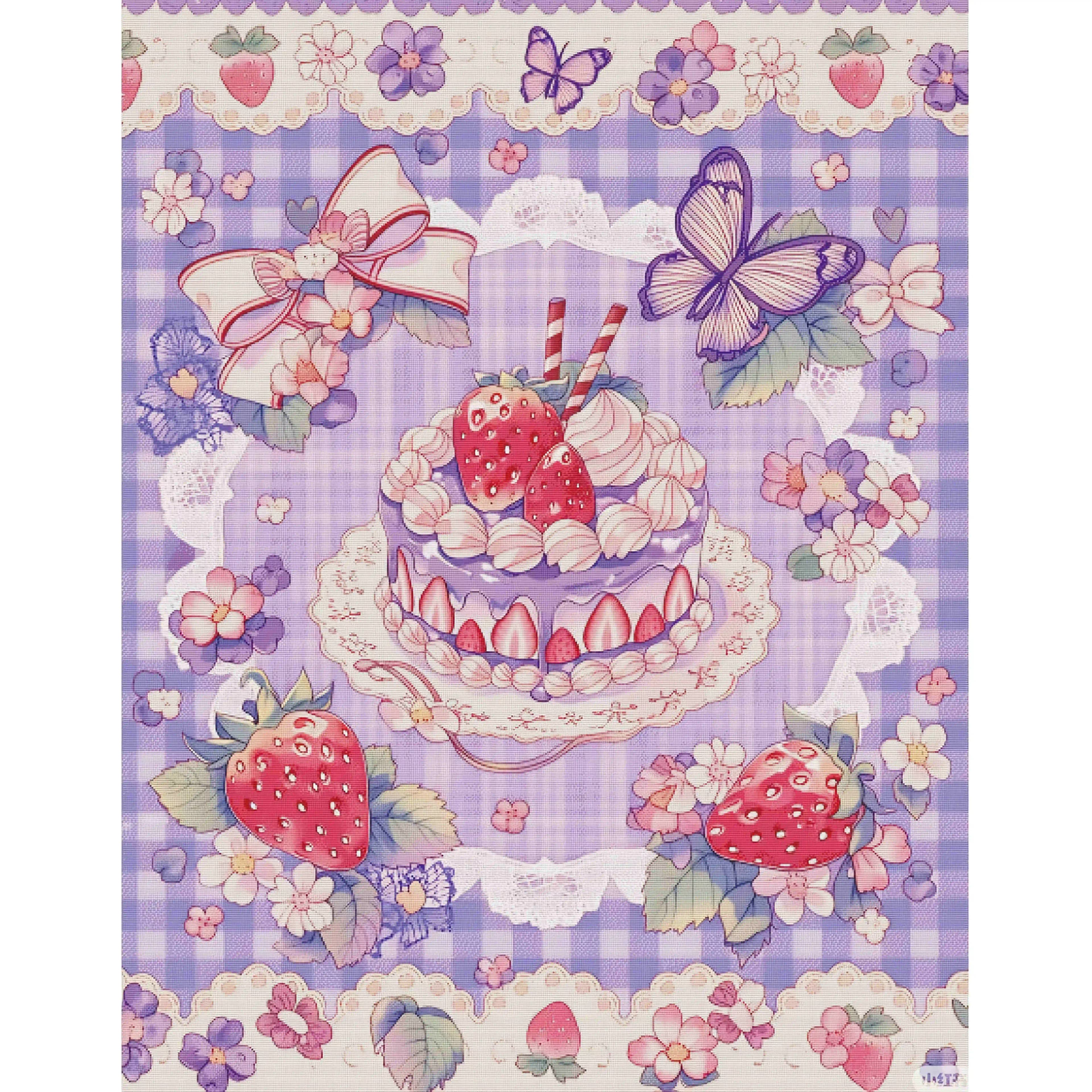 Diamond Painting Strawberry Cake Mosaic Handmade Artwork Full Diamonds For Beginners Gift Home Decor