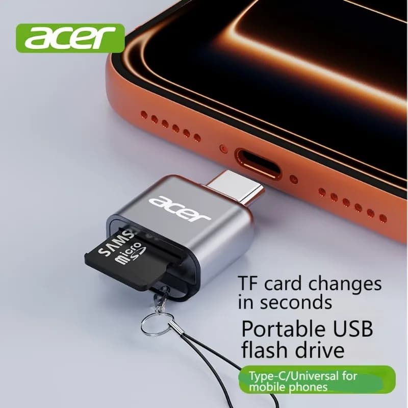Acer HY41-T3 (C Port Version) TF Memory Card Reader, Type-C Interface, Compatible with Tablets, Smartphones, Cameras, Computers