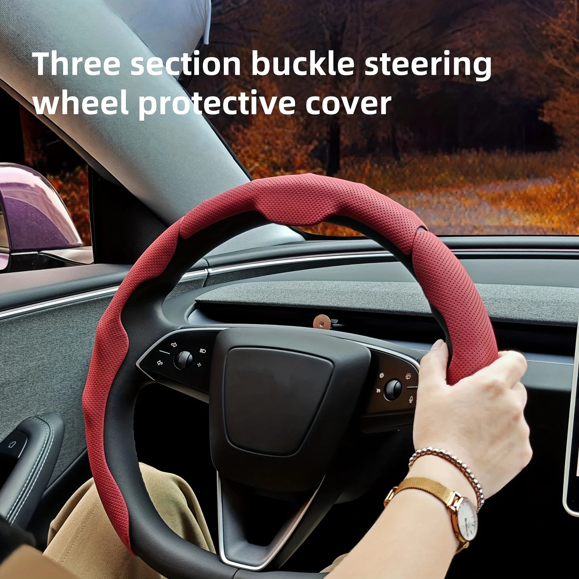 Universal PU leather car cover for men and women, for all seasons, non-slip, sweat absorbent, wear-resistant