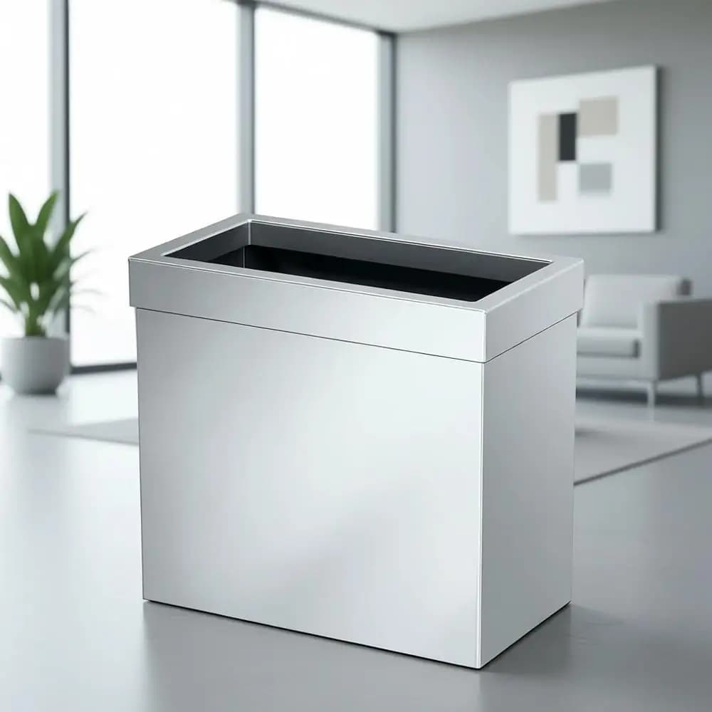 Cestino per Rifiuti in Acciaio Inox da 3 Galloni con Coperchio, Adatto per Piccoli Bagni, Sotto il Lavandino, Finitura Cromata