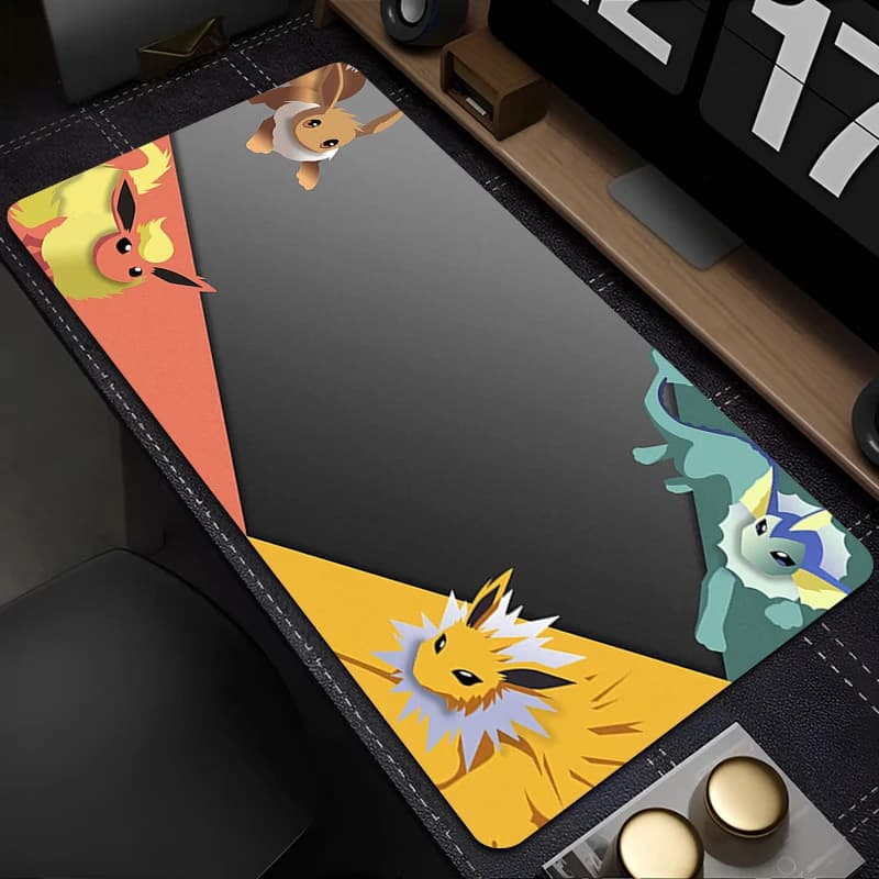 Tappetino Mouse XXL Pokemon, Tappetino per Tastiera Gamer, Tappetino da Scrivania in Gomma, Tappeto Mouse Gaming con Bordo Bloccato per Notebook