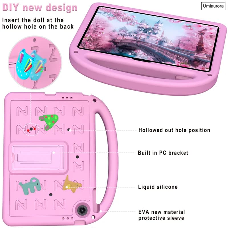 For Lenovo Tab 10.1 inch 2025 TB311FU K10 2nd 10.1" TB311XU Kids Portable Tablet Case Cartoon Handle Stand Shockproof EVA Funda
