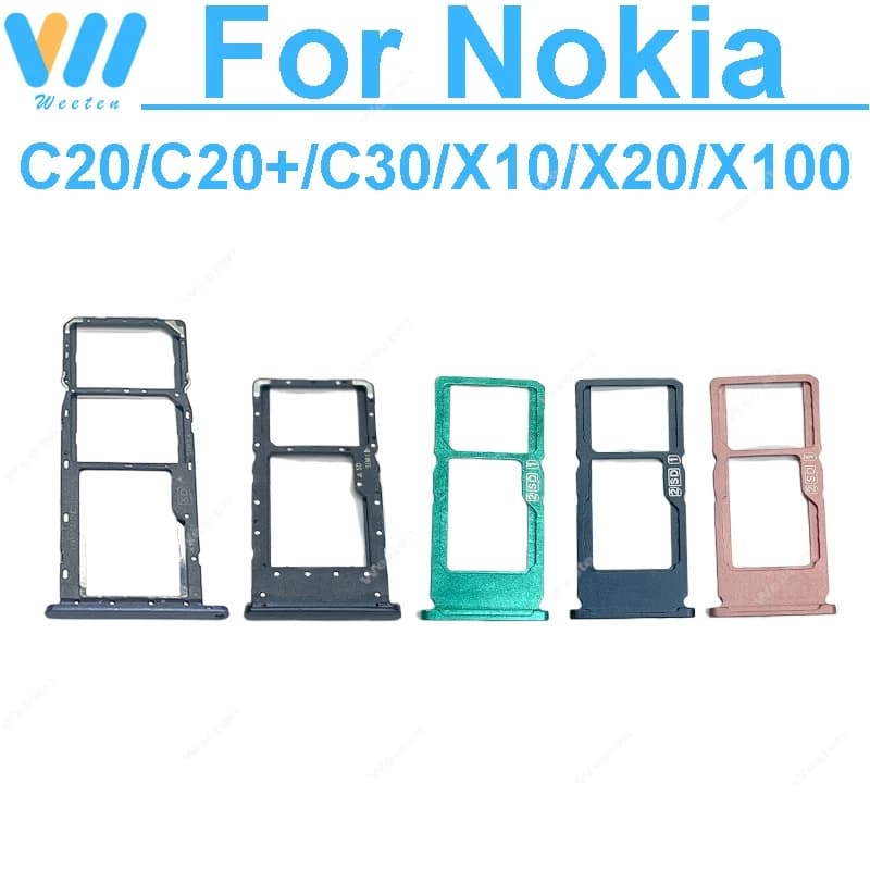 Presa del supporto della carta SIM per Nokia C10 C20 C20 Plus C30 X10 X20 X30 X100 Vassoio della scheda SIM Slot Lettore Adattatore della scheda Parti di ricambio