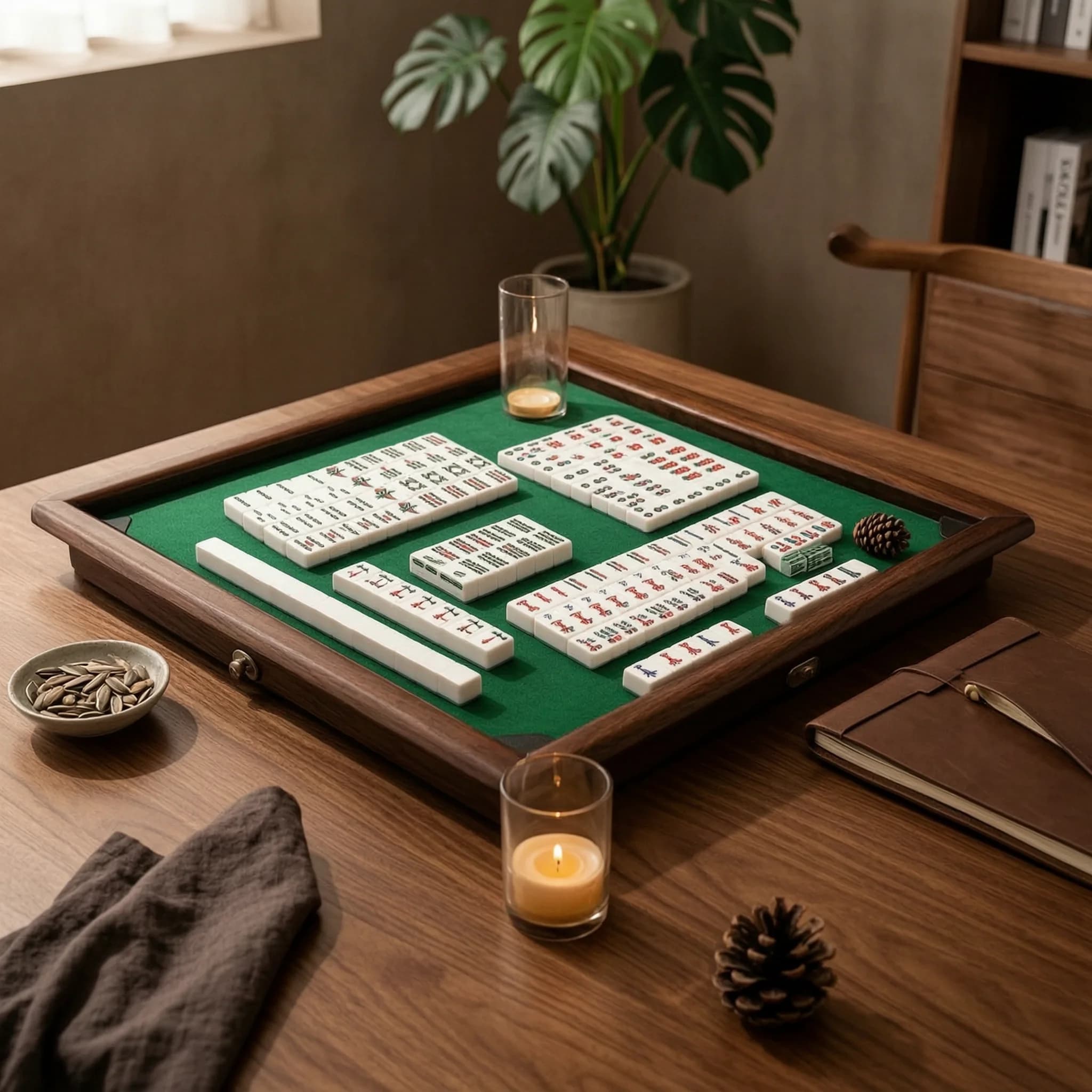 37-Size Mahjong Tiles Printed Faces Hong Hong Kong-Style Mahjong Set Tile Game Polished Easy to Read