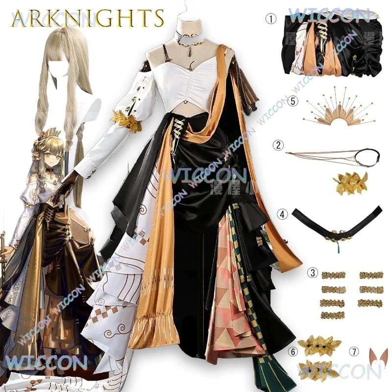 Personaggio del gioco anime Arknights Muelsyse Walk the Golden Dream Costume cosplay per ragazze Vestito ufficiale da operatore dell'Isola di Rhodes