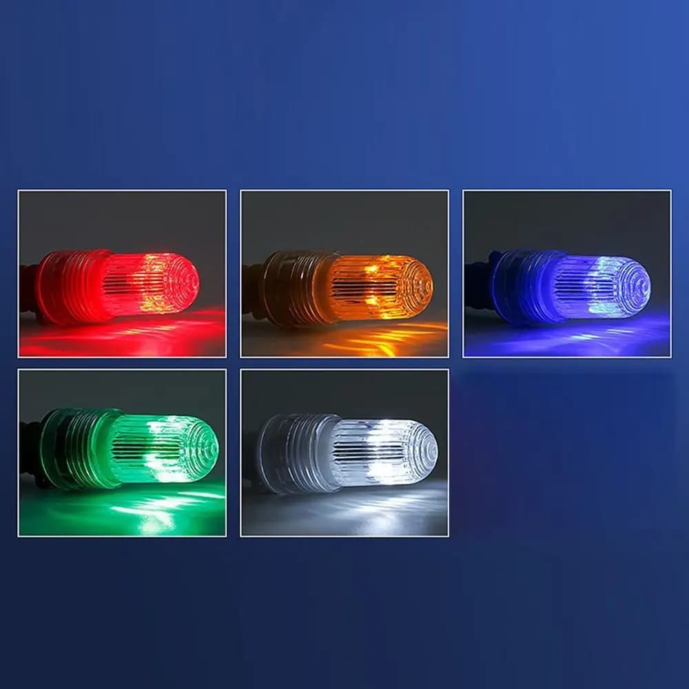 Luce da pesca a LED galleggiante Lampada a doppio flash Boa impermeabile Luce di segnalazione LED Luce di avvertimento flash per rete da pesca controllata dalla luce
