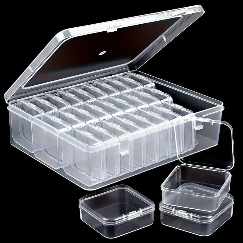 2026-9/24PCS Top Quality Durable Plastic Storage Box Transparent Organizer with Compartments for Beads Jewelry And Small Items