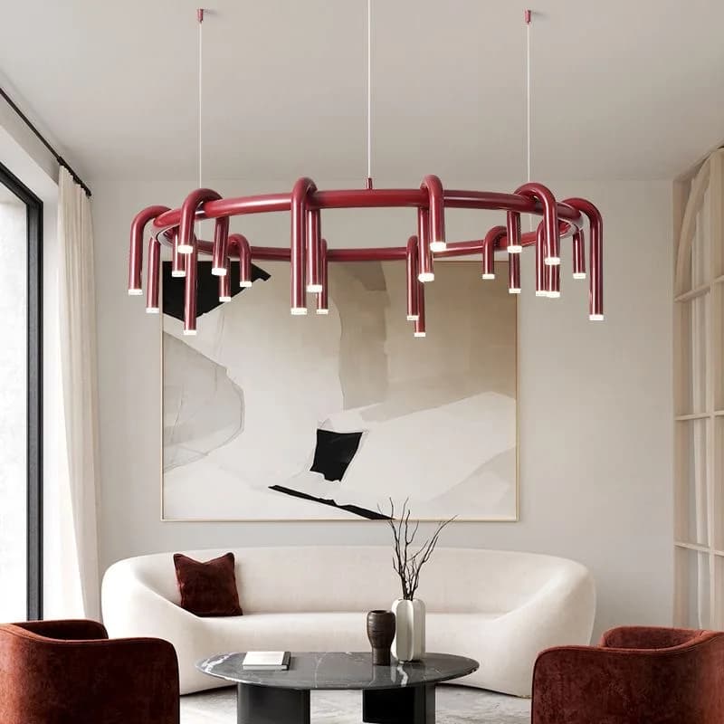 Lampadario a forma di U del progettista tubo dell'acqua striscia lunga ristorante bar caffetteria camera da letto modello camera apparecchi di illuminazione di fascia alta