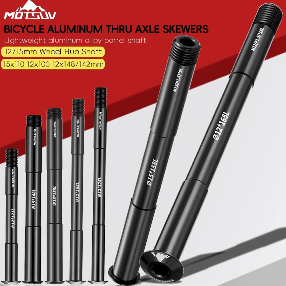MOTSUV Spiedini per perno passante in alluminio per bicicletta 12/15mm Albero del mozzo ruota 15x110 12x100/148/142mm MTB Telaio per bici da strada Frok A sgancio rapido