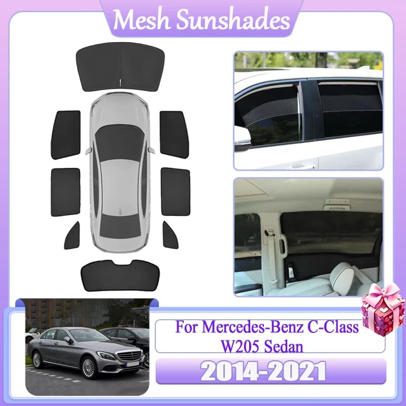 Accessori Auto per Mercedes-Benz Classe C W205 Berlina 2014-2021 Tendine Parasole Magnetiche Isolanti Termiche per Auto