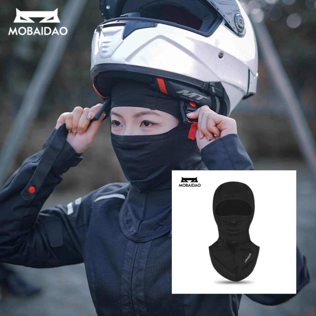 Summer Ice Silk Balaclava Breathable Cooling Full Face Mask for Motorcycle Riding Lightweight UV Protection Headwear Black S-L