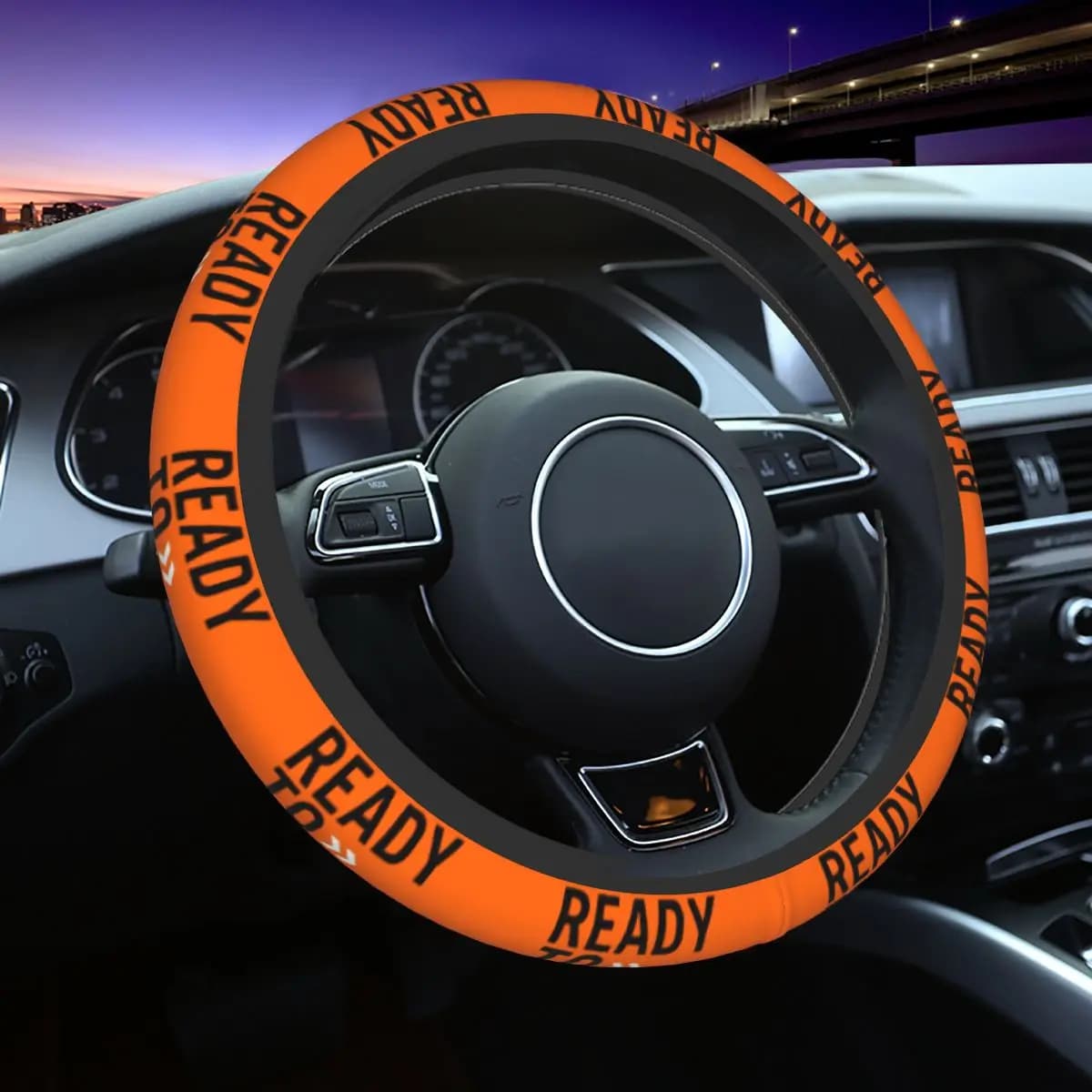 38cm Ready To Race Steering Wheel Cover Women Men Auto Car Steering Wheel Protector for SUV Car Accessories Universal 15 inch