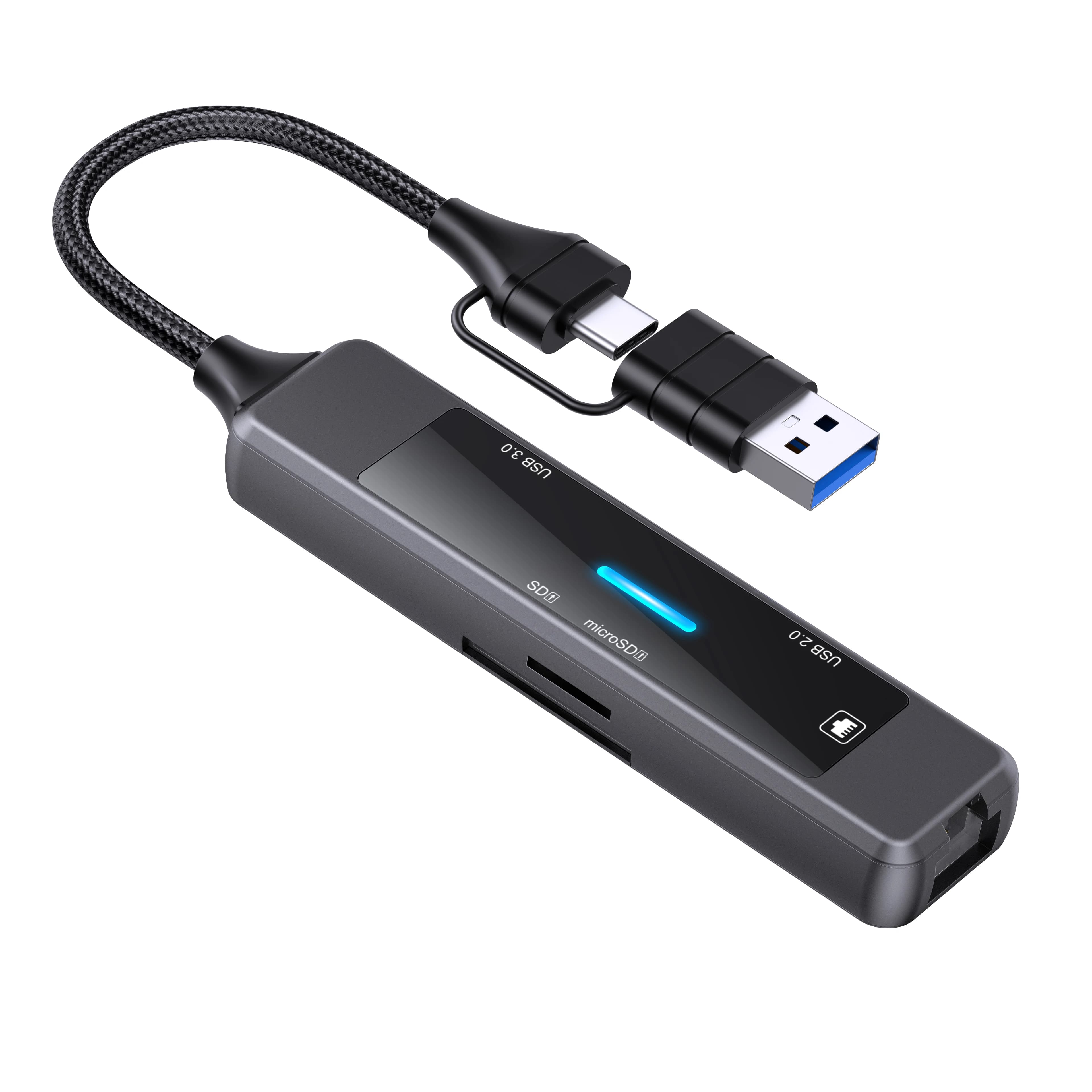 Adattatore multiporta USB C HUB Tipo C Docking station Ethernet RJ45 per trasferimento dati USB 3.0 per MacBook Pro