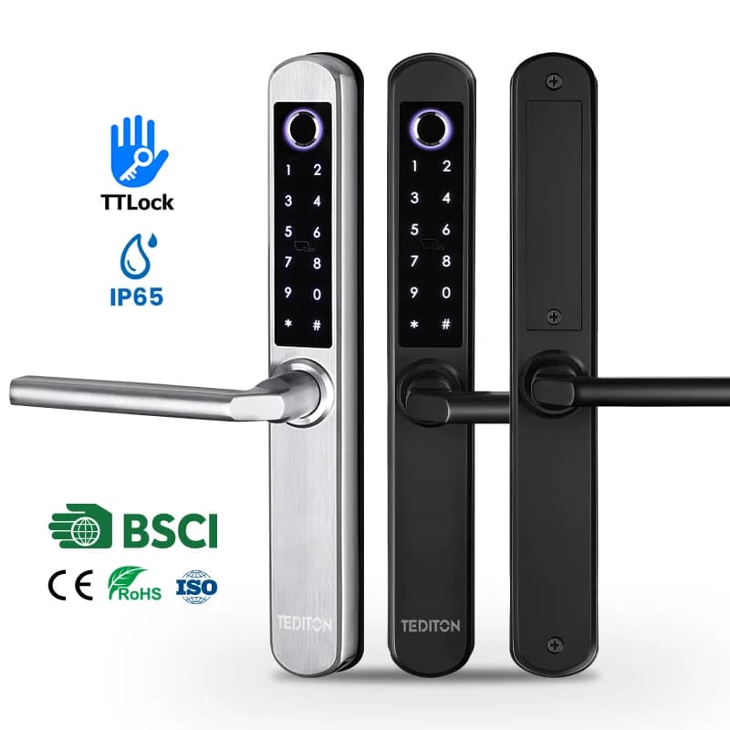 Serratura Digitale Intelligente per Porta con Maniglia Elettronica, Spaziatura 85/92mm, Controllo Online tramite App