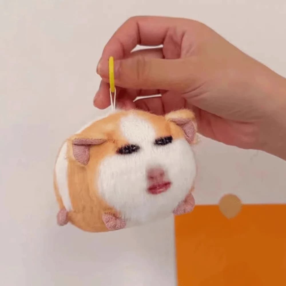 Adorabile ciondolo creativo con maiale olandese, portachiavi con animali di peluche vocali carini, soffice decorazione per auto con maiale di cartone animato Kawaii