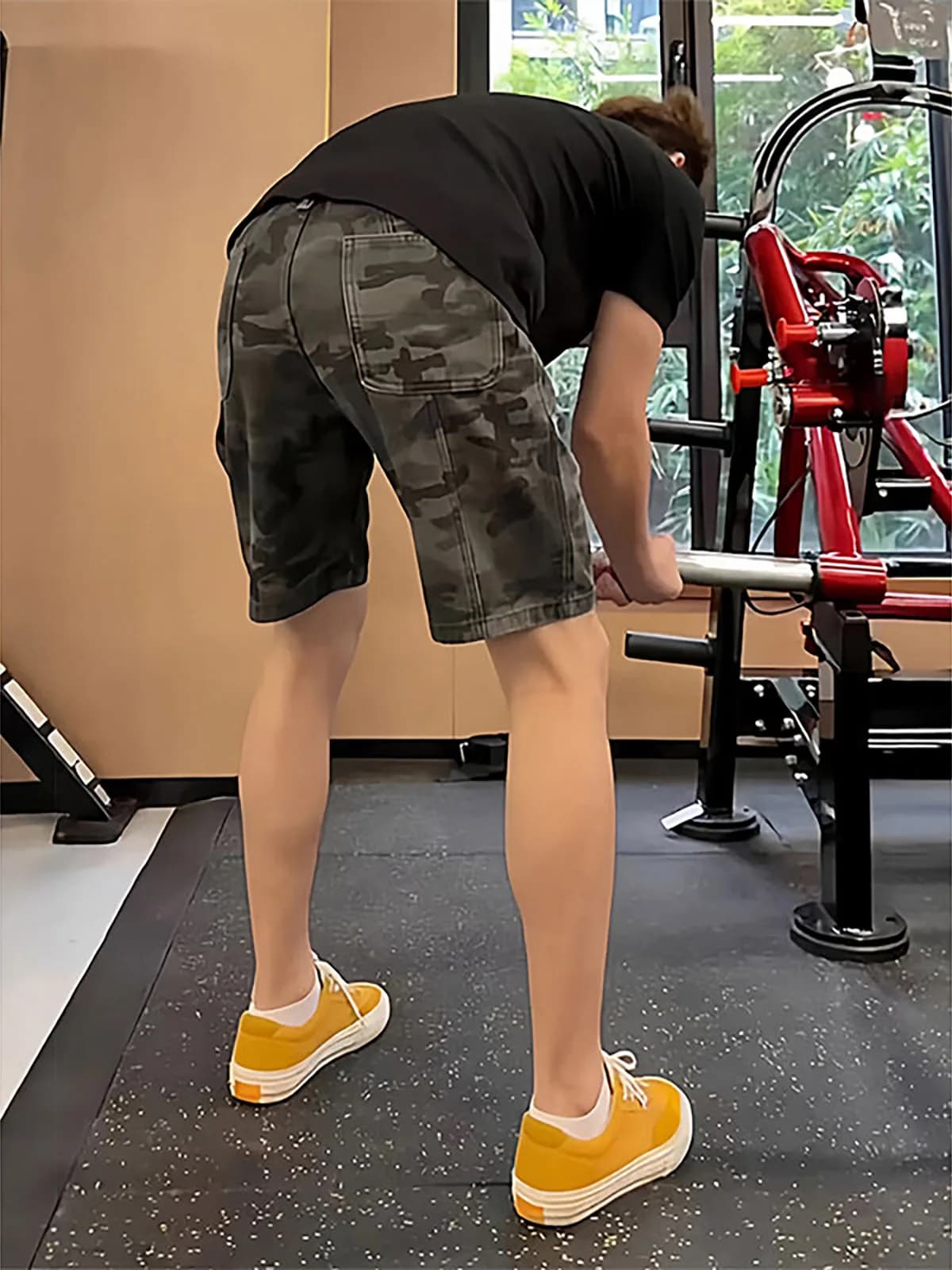 Cleanfit Camouflage Washed Denim Shorts Men's Summer American Teen Workwear Five-Quarter Pants Straight Leg Loose Fit Jeans