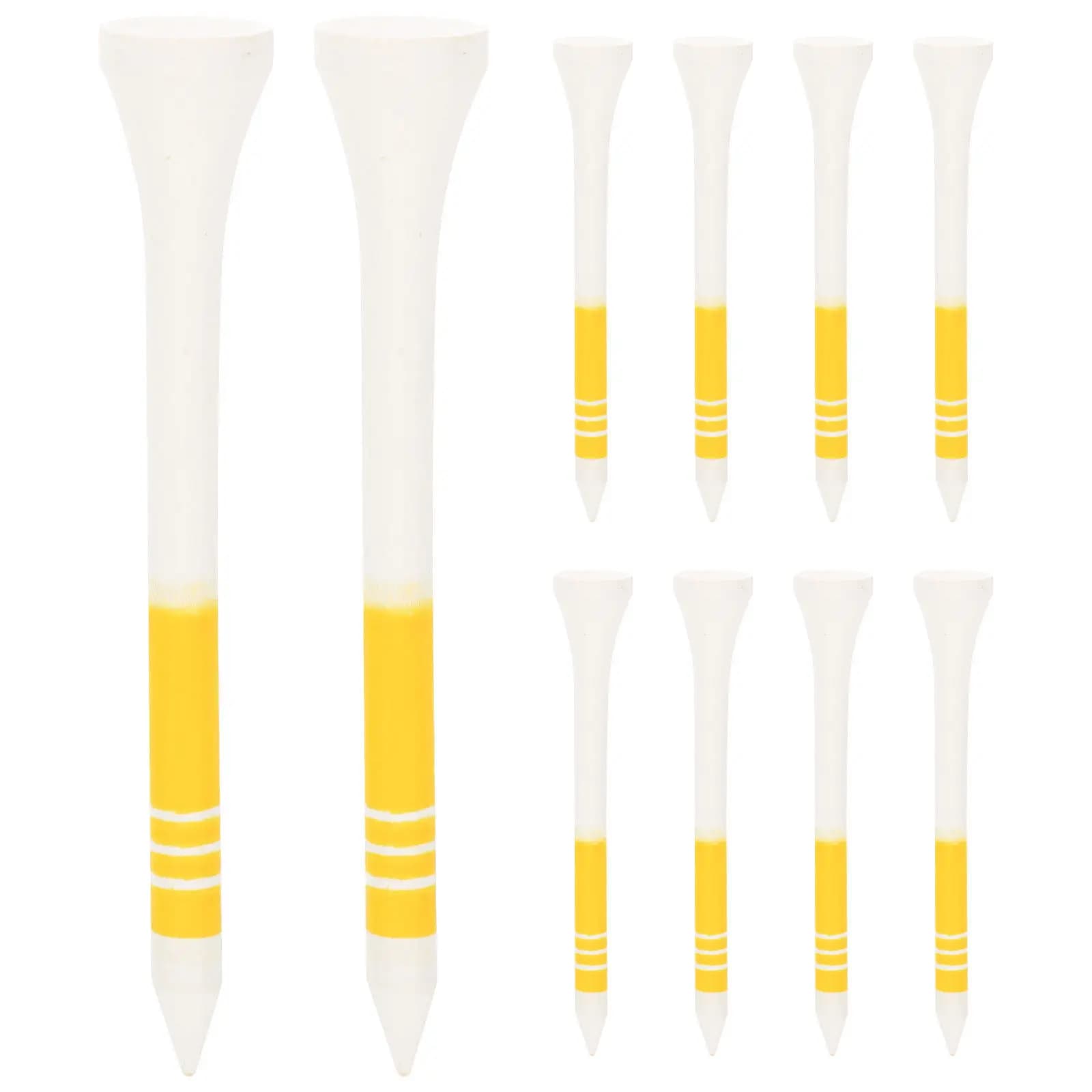 10 Pezzi Tee da Golf in Legno Professionali Robusti in Legno Naturale per Principianti e Professionisti Leggeri e Resistenti