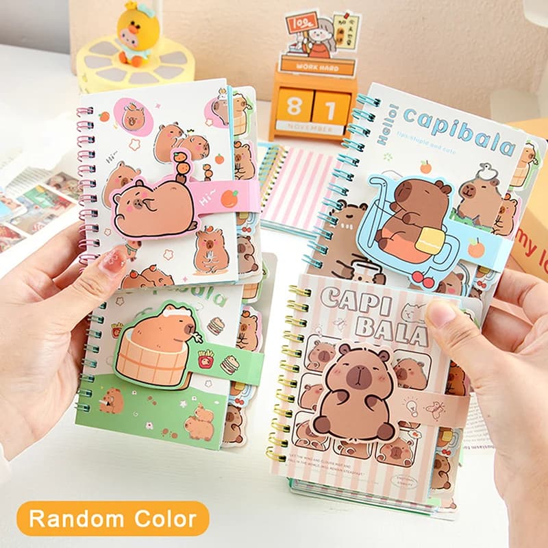 Simpatico capibara bobina libro A7 quaderno a fogli mobili blocco note imparare cancelleria pianificatore diario settimanale materiale scolastico regali