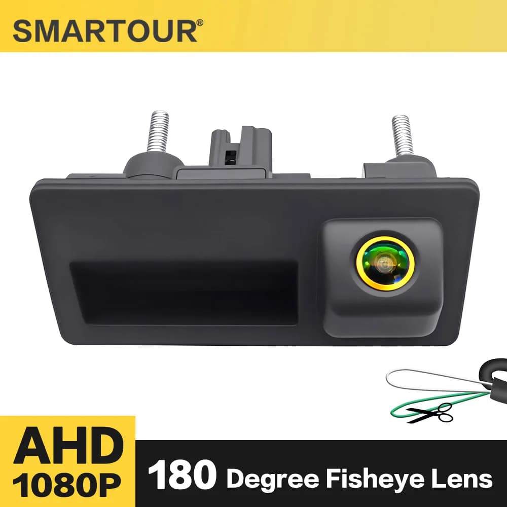 Smartour 1080P AHD Telecamera posteriore per veicolo per Golf Passat B7 B6 Tiguan Jetta MK6 Audi A3 A4 A5 Q5 A6 B6 HD Maniglia per auto fotografica