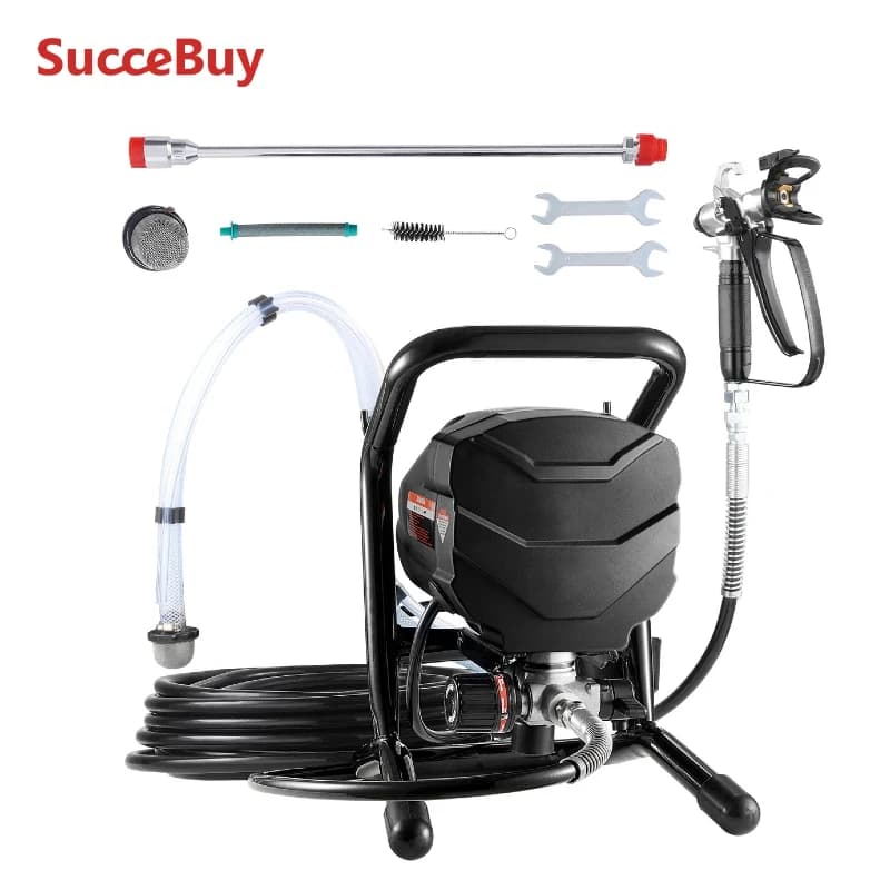 SucceBuy Spruzzatore airless per vernice stand, Spruzzatore airless ad alta efficienza da 650 W, Asta di prolunga per macchina per spruzzatore di vernice elettrico da 3000 PSI