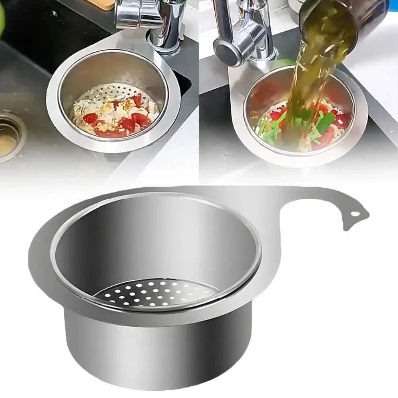Cestello per lavello da cucina creativo Cestello per filtro di scarico dei rifiuti sospeso in acciaio inossidabile Cestello per scolapiatti per frutta e verdura