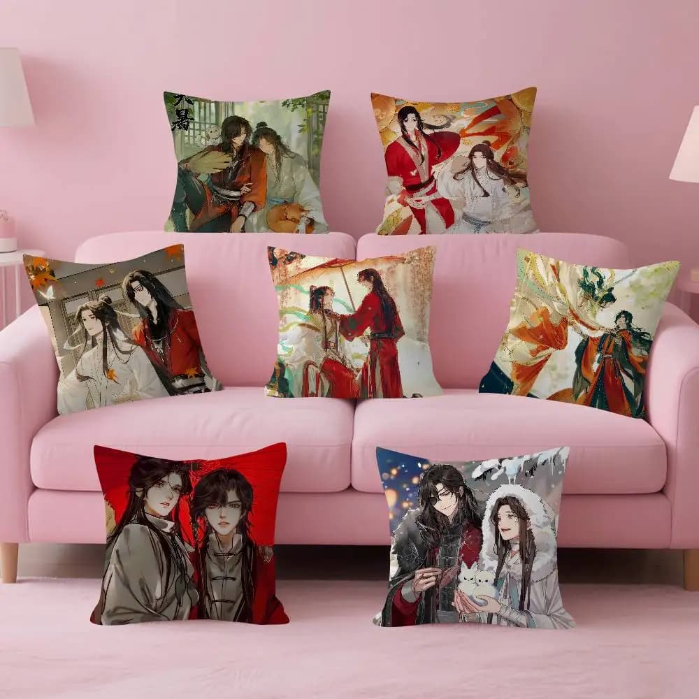 Anime Heavenly Officials Blessing cushion cover, for sofa and bed, fashionable