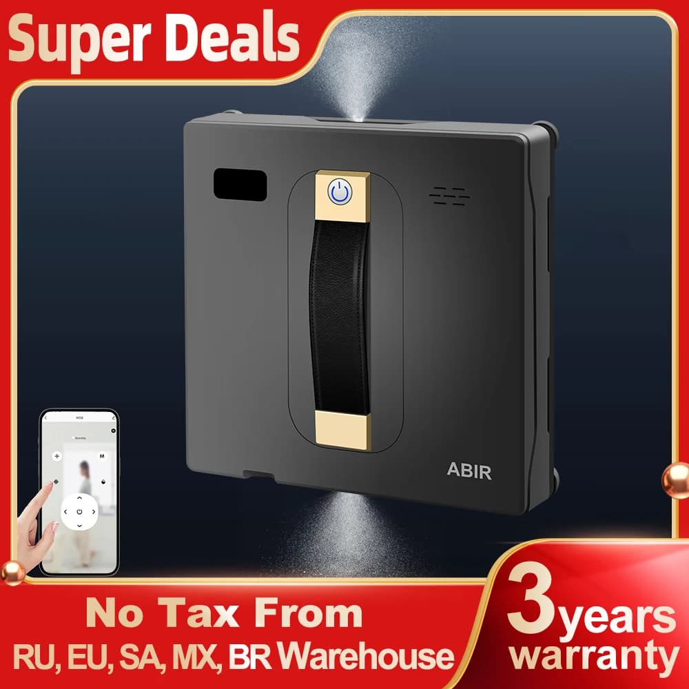 (Promo Code:HOT888) Robot Washers ABIR WD8, Double Water Spraying, Intelligent Memory, Powerful Vacuum Suction, Laser Sensor, Robots for Home Veterinary Cleaning, APP Control.