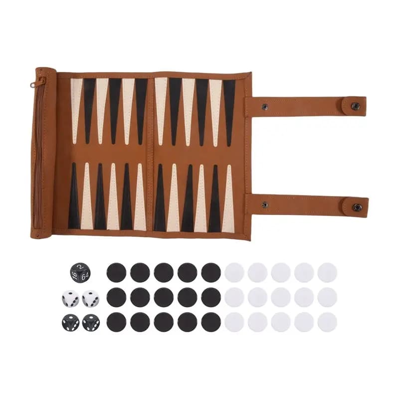 AEB0-Backgammon Gioco da Tavolo Portatile Set di Backgammon per Adulti Giochi da Viaggio Design con Dadi Gioco da Tavolo Puzzle per Bambini