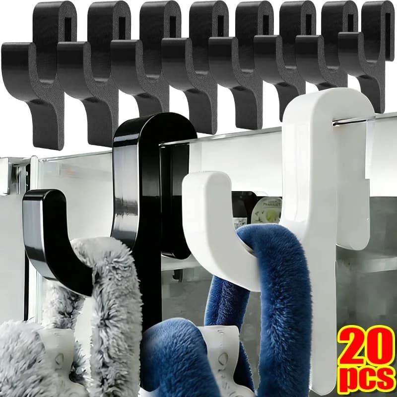 20/1PCS 3D Hook Shower Door Towel 6mm Glass Waterproof Doors Bathroom Hanger Clothes Towel Bathrobes Laundry Dormitory Apartment