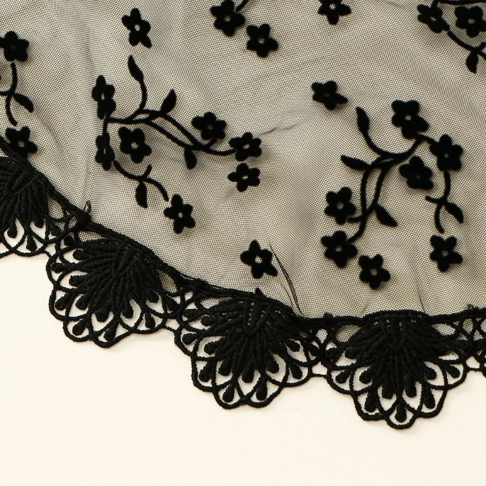 Casual Vintage Lace Flower Hair Scarf Cute Chic Style Bandanas for Women Thin Bohemian Sweet Headscarf Pastoral Style