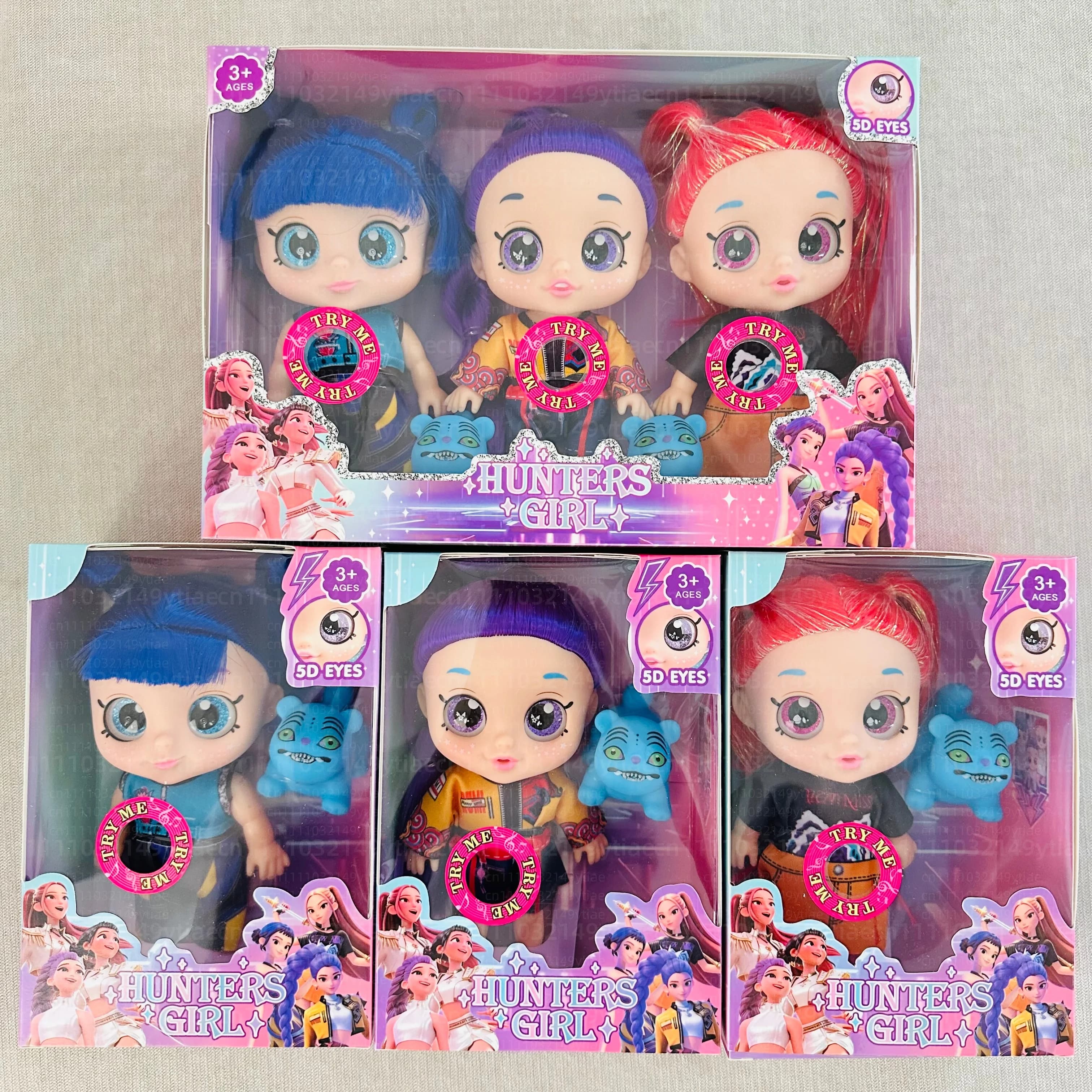 Anime Gilrs Lumi Mila Zoi K-pop Theme Dolls Action Figure Vinyl Toys Set 7 Inch Articulated with Music Gift for Fans Birthday
