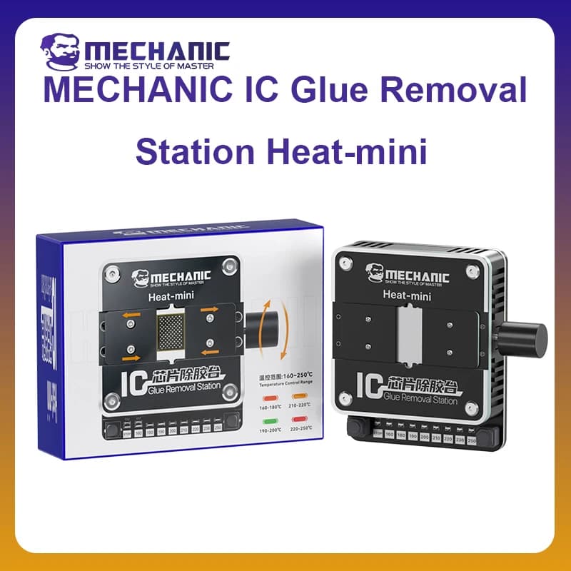 MECHANIC OFFICIAL IC Glue Removal Station 160-250℃ Adjustable No Air Gun No Soldering Iron For iPhone CPU Samsung Chip Degluing