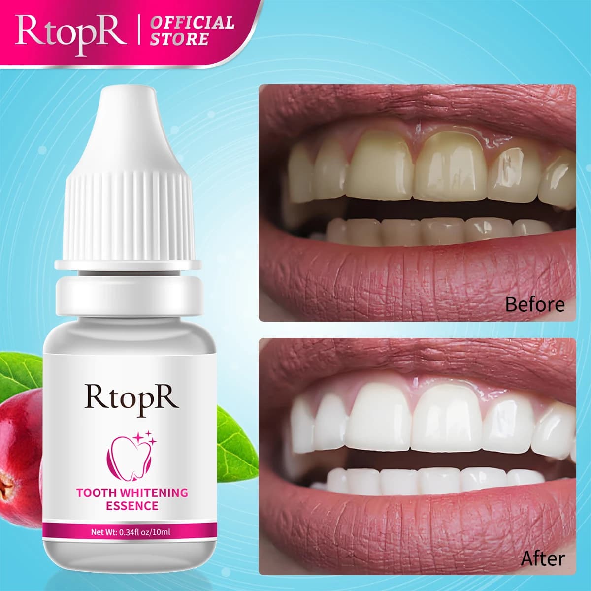 RtopR Teeth whitening Essence Luminous Remove Dental Plaque Spots Clean mouth Care Tools Fresh breath care Oral hygiene