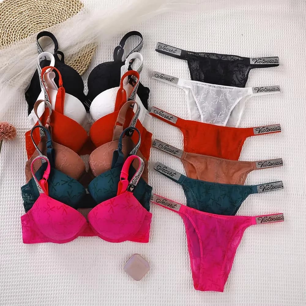 Nuovo Set Lingerie da Casa, Completo Intimo Donna in Pizzo, Reggiseno Push-Up e Slip Senza Cuciture, Comodo e Traspirante
