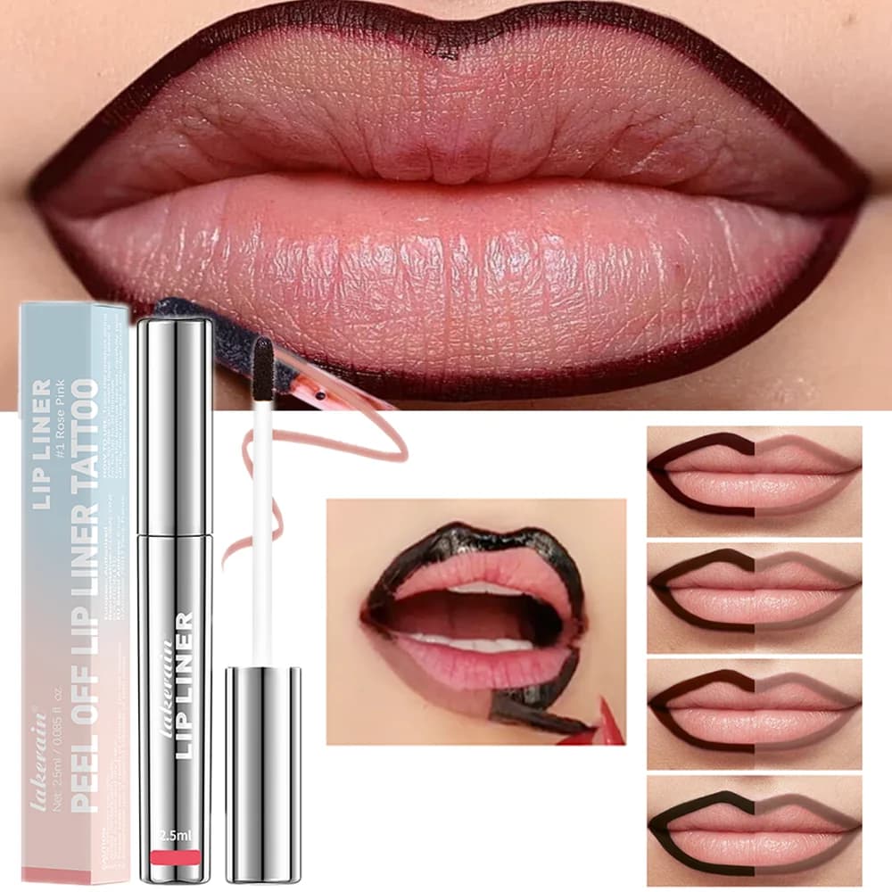 4 Highly Pigmented Colors Lip Liner Tattoo Matte Peel Off Improve Lip Liner Duration Lip Stain Waterproof Transfer Proof Lip Stain
