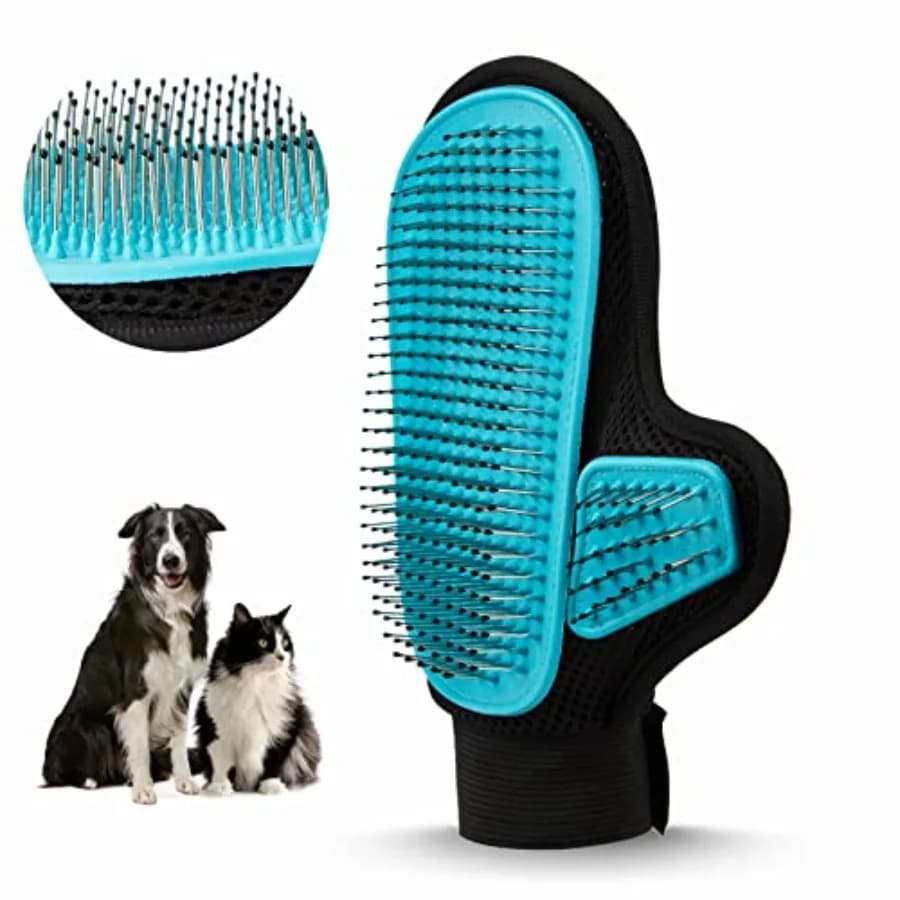 Guanto per Toelettatura Animali 2025 con Spazzola a Punte, Design Speciale per Cani e Gatti Sensibili con Pelo Lungo e Medio