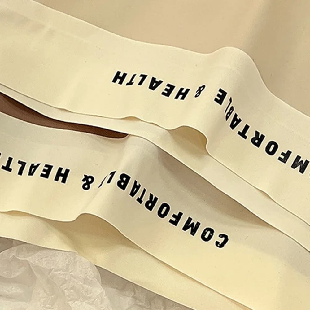Summer Underwear For Women Cooling Ice Silk Seamless High Elastic Soft Middle Waist Fashion Letter Briefs Panties