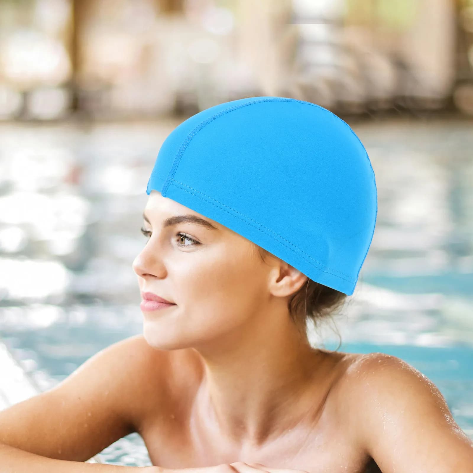 6Pcs Adult Swim Cap Nylon Elastic Unisex Swimming Cap for Men Women Pool Training Diving Bathing Caps Comfortable Lightweight