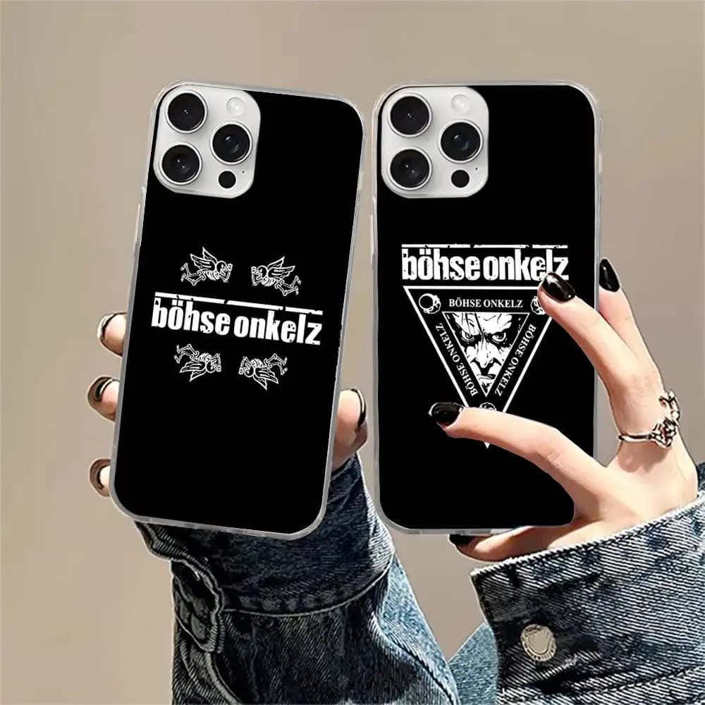 Hot Rock Band B-Bohse Onkelzs Phone Case For iPhone 17 Pro Max 16 15 14 13 12 11 Water Ripple Silver Protective Cover