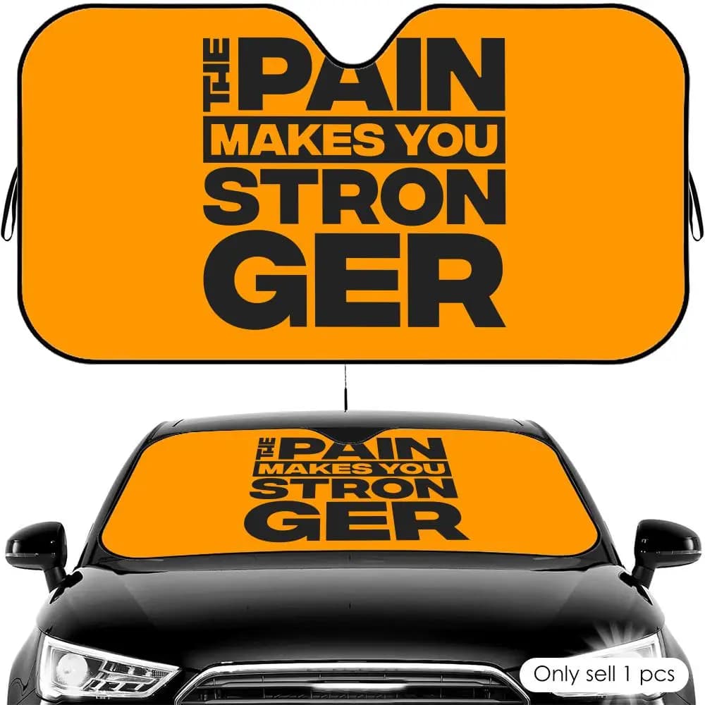 Parasole per Auto 'No Pain No Gain', Protezione UV, Isolamento Termico, Copertura Universale Protettiva Solare