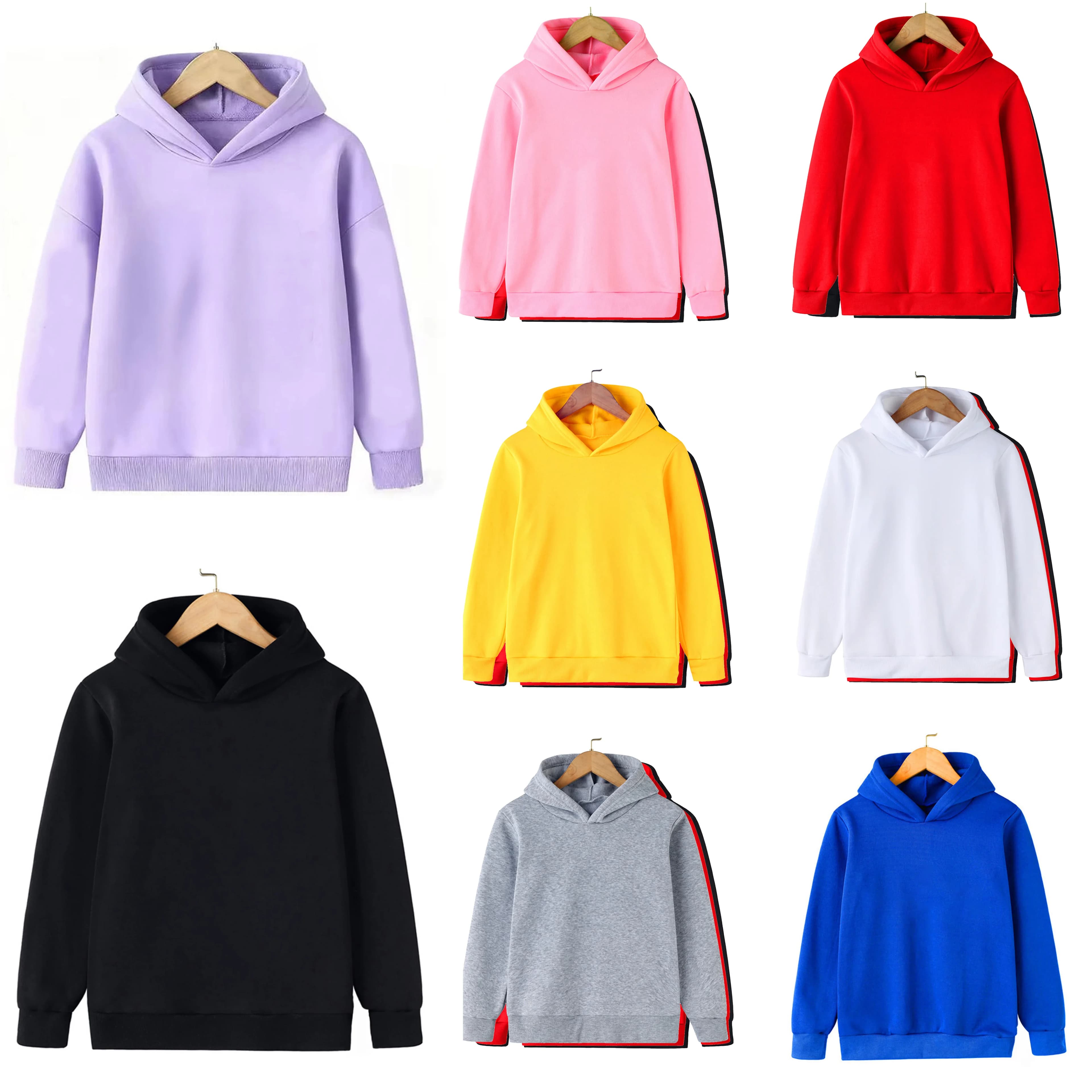Moda Bambini Ragazzo Felpe con cappuccio 2025 Primavera Autunno Ragazze Casual Felpe Felpa Bambini Felpe con cappuccio tinta unita Felpa Nuovo