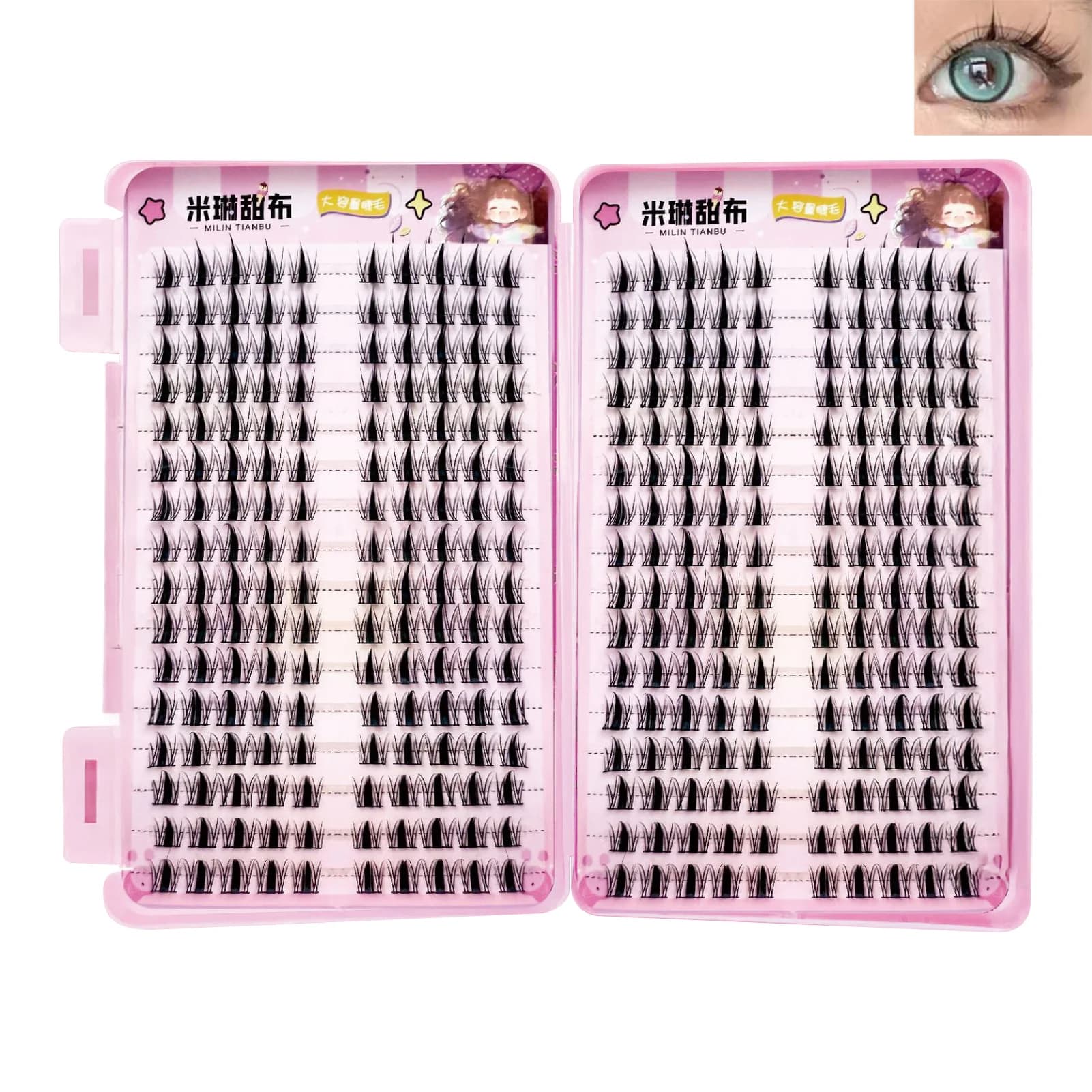 32 paia di grappoli volume ciglia finte libro 7D ciglia finte nere individuale spessa C Curl 5-14mm Mix ciglia naturali quotidiane
