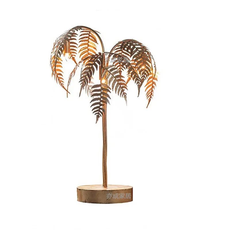 Lampada da scrivania in ferro battuto stile retrò americano a forma di palma, lampada da scrivania per hotel