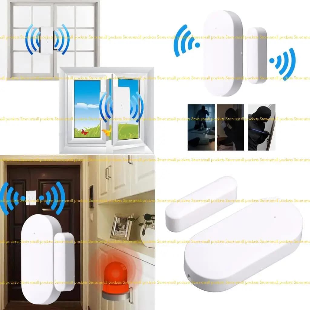 R1WD 433 MHz Rilevatore magnetico per porte per sistema allarme sicurezza alimentato a batteria Bianco