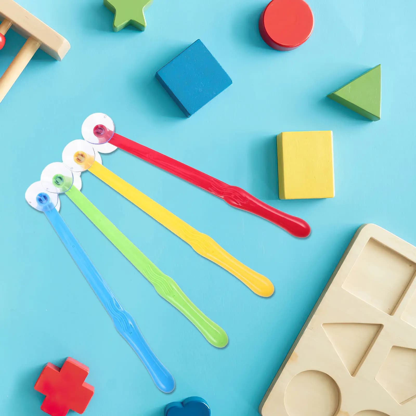 Set di 4 Martelli a Ventosa per Bambini, Gioco Educativo per Reazione e Coordinazione Manuale